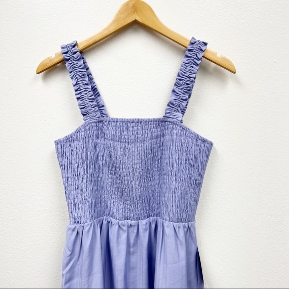 NSR Women’s Julia Sleeveless Smocked Ruffle Mini Dress Lavender Medium, NWT - Picture 4 of 7